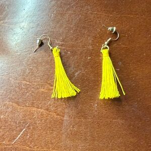 Yellow Tassel Earrings